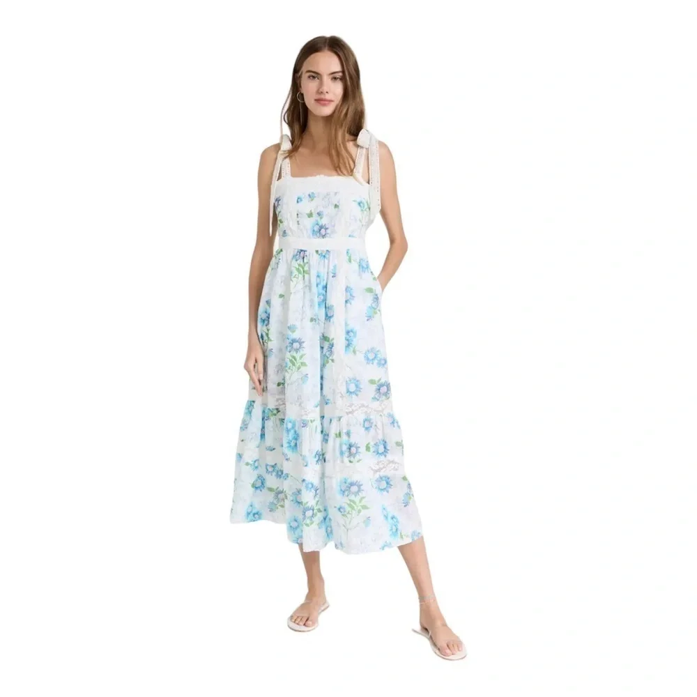 LoveShackFancy Ayala Dress in Blueberry Cloud - Picture 12 of 12
